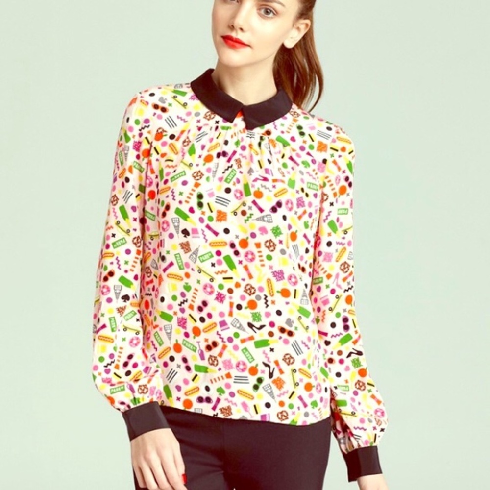 Kate Spade x Darcel Shelley Silk Blouse Top